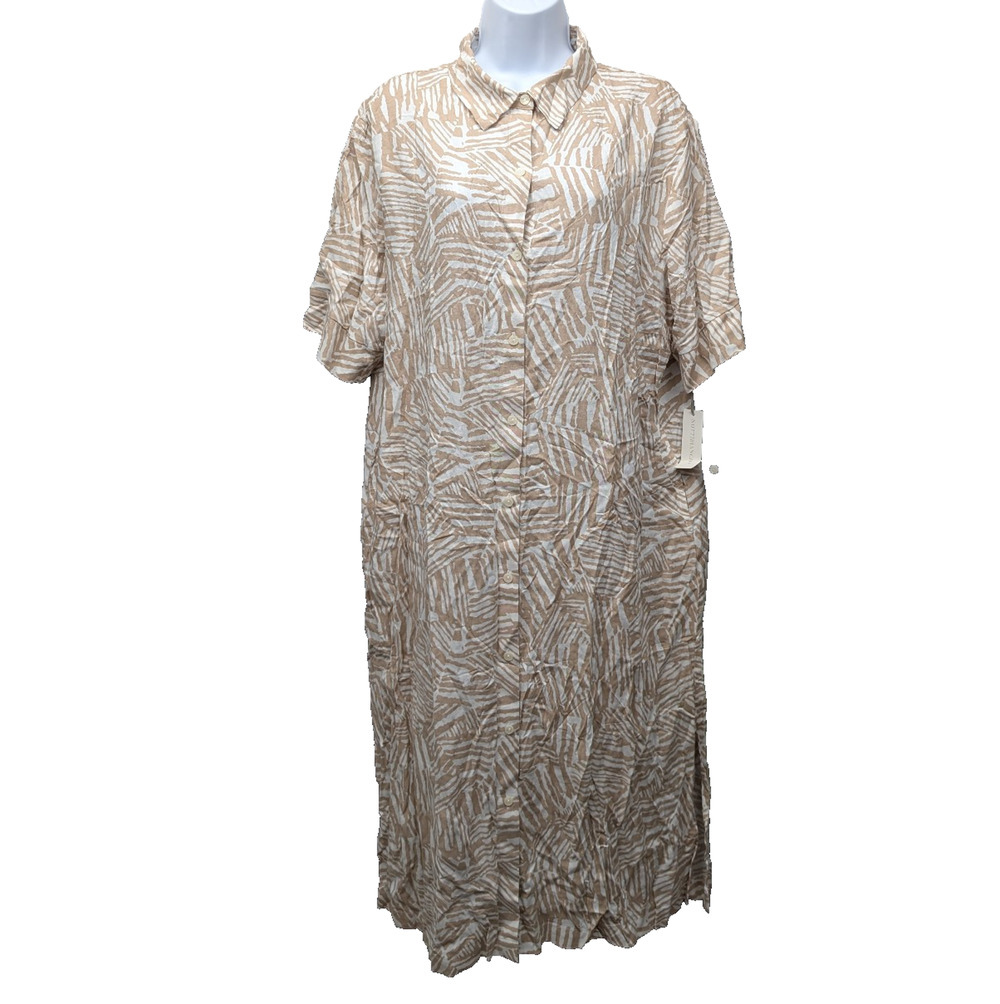 Nottibianche Shirt Dress Womens Medium Linen Minimal Neutral Coastal Relaxed